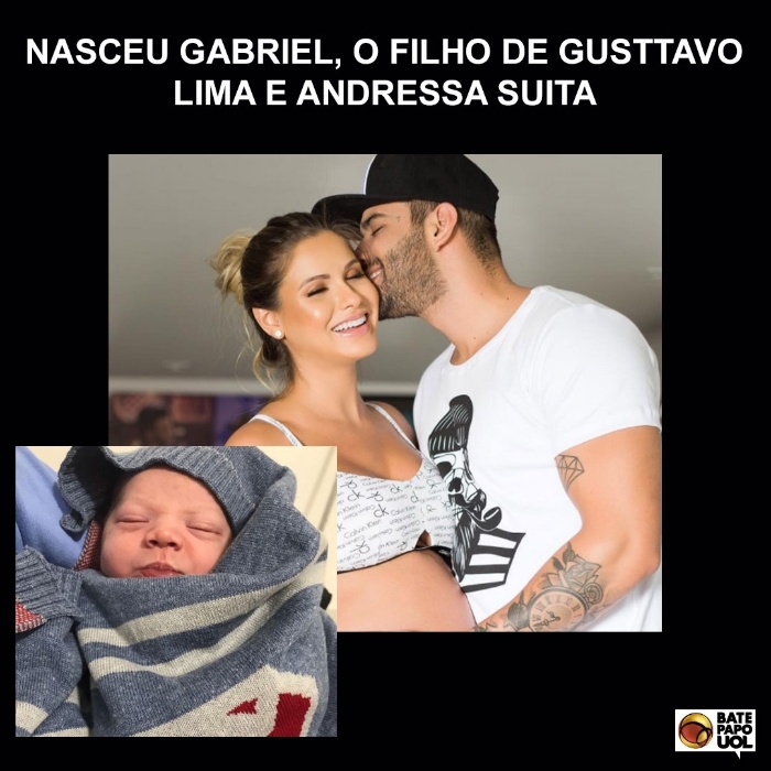 26.jun.2017 - O nascimento de Gabriel, filho de Gusttavo Lima e Andressa Suita, encadeou mais de 640 comentários, reações e compartilhamentos dos fãs do Bate-papo UOL no Facebook.