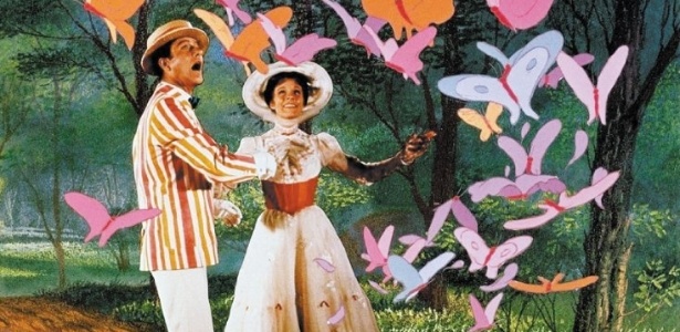 Cenad o filme "Mary Poppins", de 1964 com Julie Andrews e Dick Van Dyke - Divulgação/Walt Disney Productions