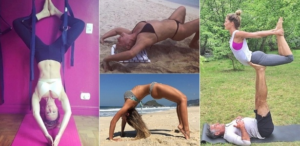 Sheron Menezzes pratica yoga na praia e é elogiada
