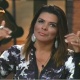 13.out.2015 - Mais uma vez, ao receber um voto, a ex-apresentadora Mara Maravilha faz gestos irônicos - Reprodução / TV Record