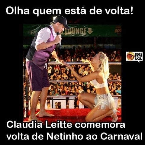 5.fev.2017 - Netinho e Claudinha Leitte estrelaram o post mais curtido desse domingo. "Feliz por ele", escreveu a internauta Walquiria nos comentários da página do Bate-papo UOL no Facebook.