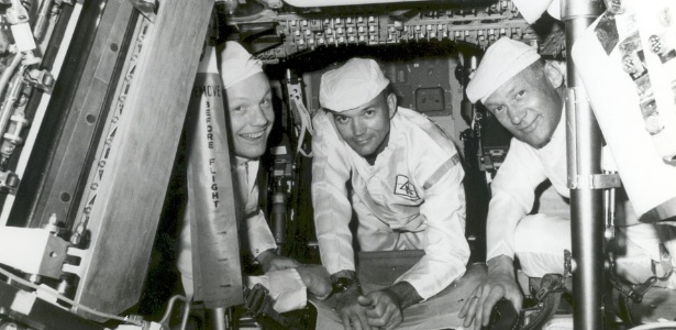 Estudo investigou as missões Apolo, realizadas entre as décadas de 1960 e 1970. Na imagem está a tripulação da Apollo 11, comandada por Neil Armstrong, em 1969 - Reprodução/Nasa Commons
