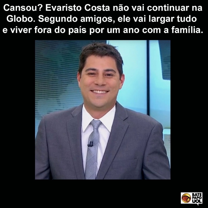 20.jul.2017 - O fim do contrato de Evaristo Costa na Globo causou a comoção de mais de 400 fãs do Bate-papo UOL no Facebook.