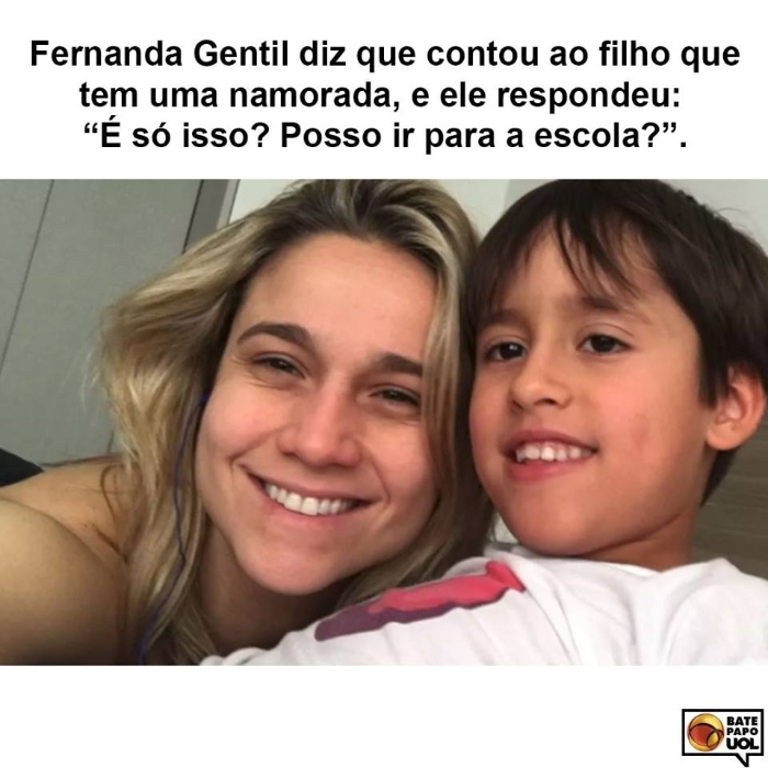8.dez.2017 - Fernanda Gentil falou sobre a reação tranquila do filho mais velho quando ela contou que estava namorando uma mulher. O post gerou mais de 600 reações no Facebook do Bate-papo UOL