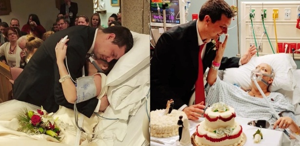 22.dez.2017 - A norte-americana Heather Mosher morreu 18 horas depois de se casar no hospital