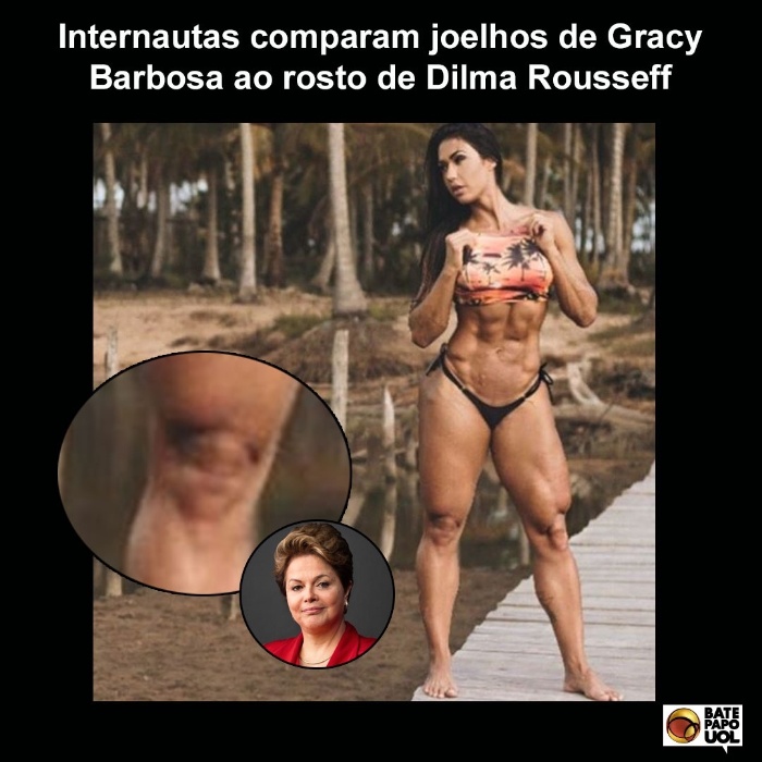 24.jul.2017 - Mais de 530 internautas do Bate-papo UOL opinaram sobre a comparação entre o joelho de Gracy Barbosa e o rosto da ex-presidente Dilma.