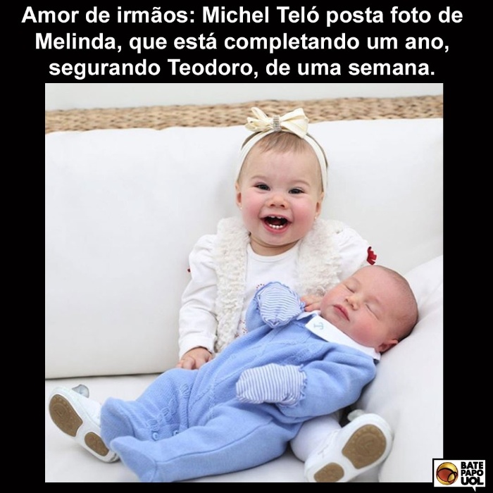 1.ago.2017 - Os filhos de Michel Teló e Thaís Fersoza, mais uma vez, alegraram o dia dos internautas do Bate-papo UOL com essa foto fofa.