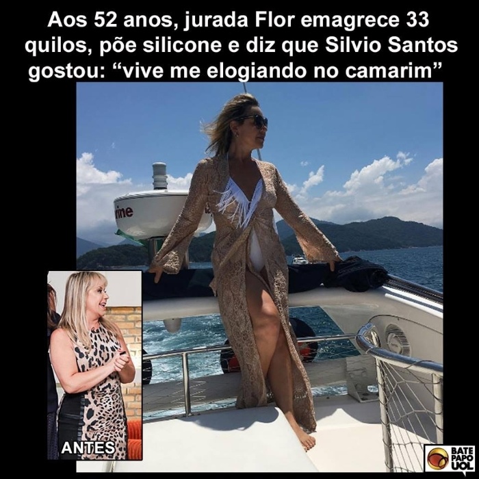 29.mar.2017 - A jurada Flor emagreceu 33 quilos e se tornou o assunto da postagem mais curtida do Facebook do Bate-papo UOL