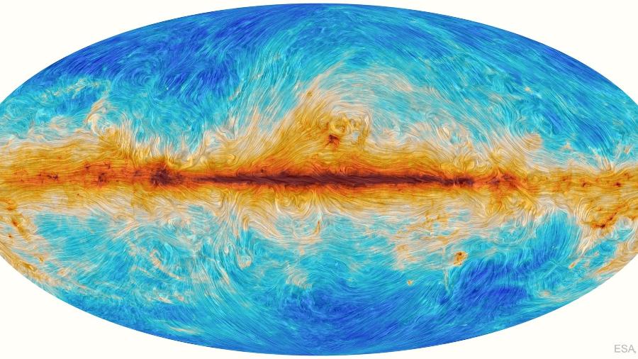 Imagem de nossa própria galáxia feita pelo satélite Planck - ESA/Planck