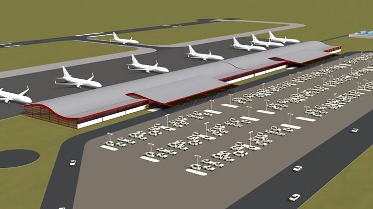 Maquete virtual mostra concepção de como deverá ser o aeroporto na cidade de Olímpia, no interior de São Paulo
