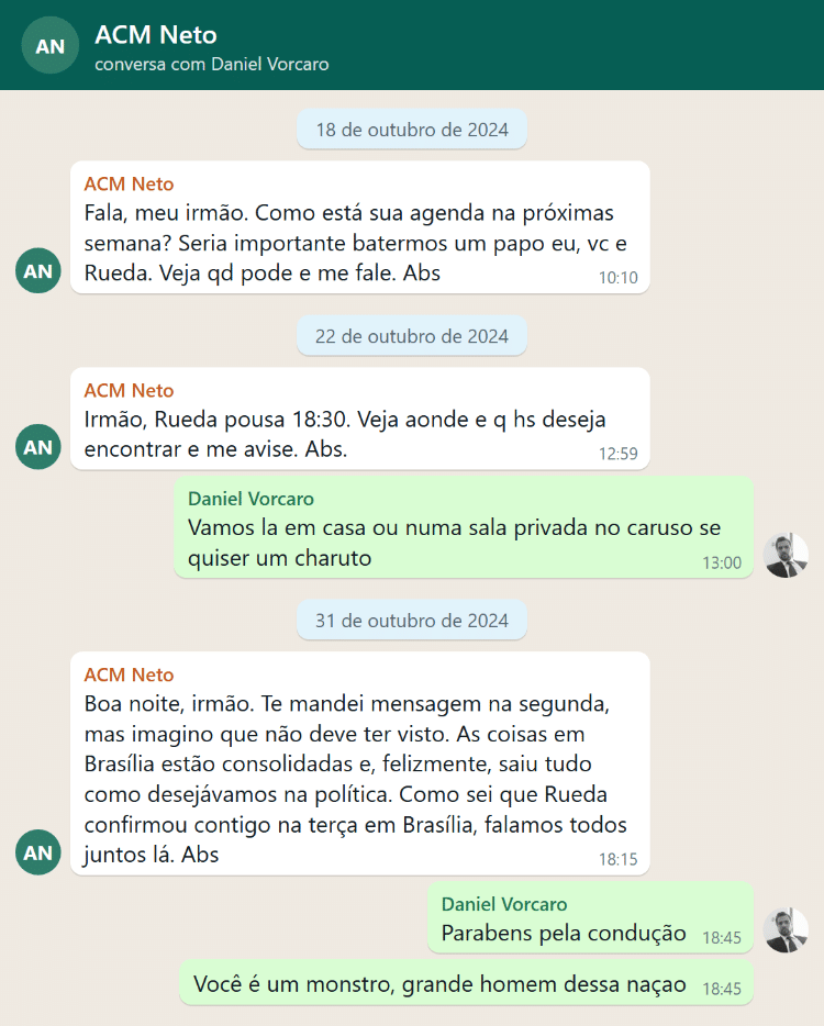 Em conversa, ACM Neto diz que política de Brasília saiu como 'desejávamos'