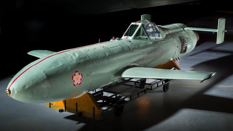 Avião kamikaze MXY7 Ohka versão 22: Modelo da foto nunca chegou a ser usado em ataques, como os da versão 11