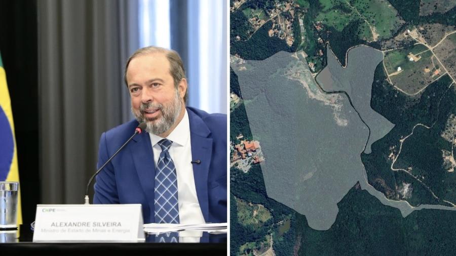 Ministro de Minas e Energia, Alexandre Silveira, e terreno que vendeu a empresário por R$ 6,3 milhões