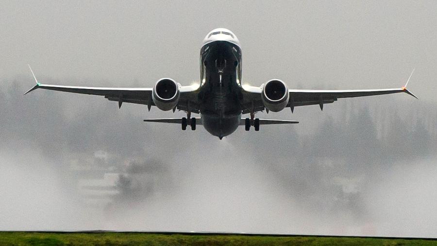 Boeing 737 Max durante decolagem em Renton, nos EUA Boeing 737 Max durante decolagem em Renton, nos EUA