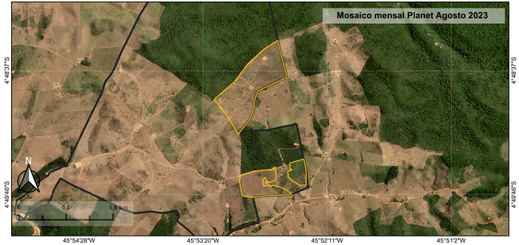 Imagem de satélite da fazenda de Pedro Fernandes em 2023 Imagem de satélite da fazenda de Pedro Fernandes em 2023