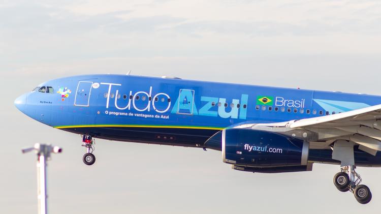 Avião com pintura especial do programa TudoAzul em 2021