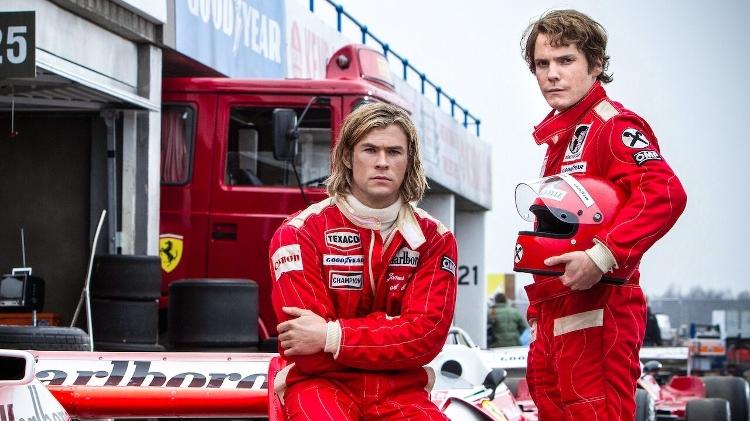 Chris Hemsworth e Daniel Brühl acirram sua rivalidade em 'Rush' Chris Hemsworth e Daniel Brühl acirram sua rivalidade em 'Rush'