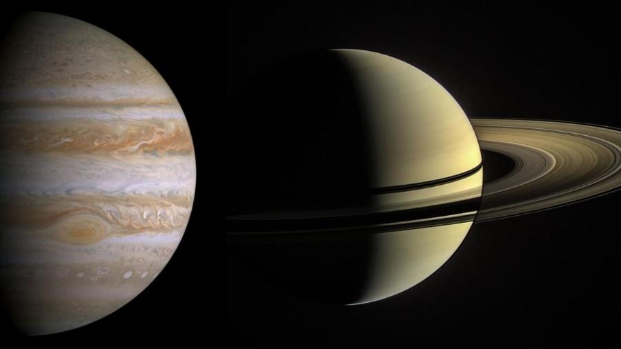 Em dezembro, os planetas Júpiter e Saturno estarão muito próximos no céu - Nasa/ JPL/ Universidade do Arizona/ STScI