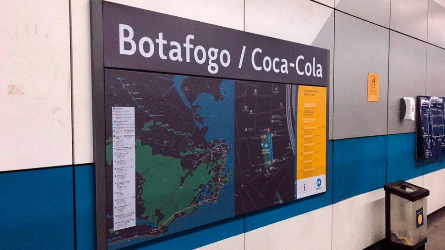 Estação de metrô no Rio de Janeiro que vendeu seu nome para a Coca-Cola. - Cristina Boeckel/G1
