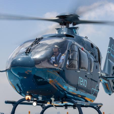 Helicóptero da Revo, plataforma de mobilidade urbana