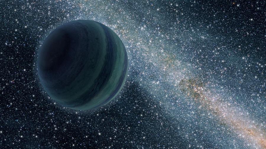 Concepção artística de um planeta nômade, que não orbita nenhuma estrela - Nasa