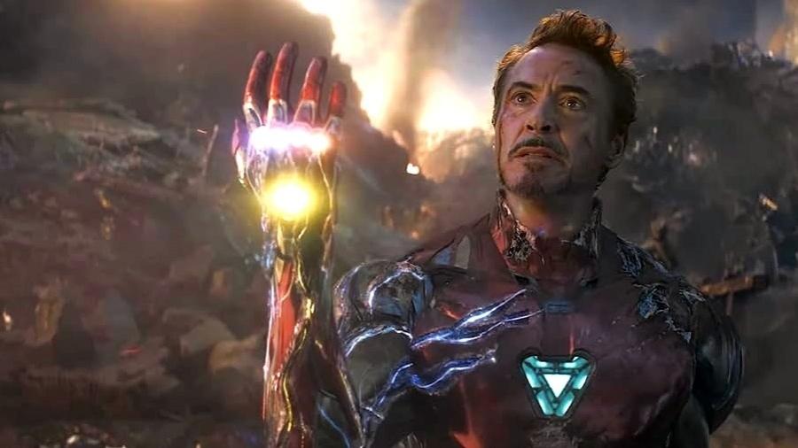 Robert Downey Jr. como o Homem de Ferro em 'Vingadores: Ultimato'
