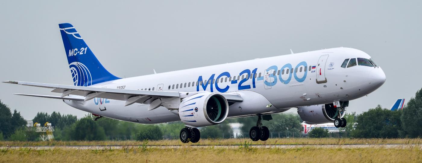 O MC-21 é um dos aviões que a Rússia quer acelerar a produção após as sanções devido à guerra na Ucrânia - Tatyana Belyakova/Divulgação/UAC