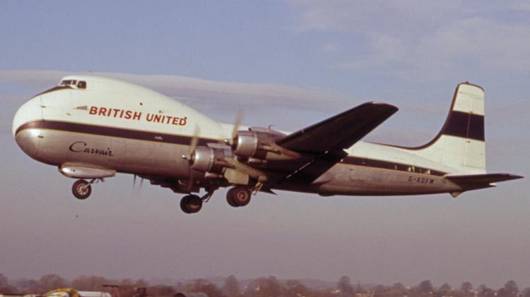 Avião ATL-98 Carvair, criado para para ser uma "balsa aérea" que ligava à Inglaterra à Europa continental
