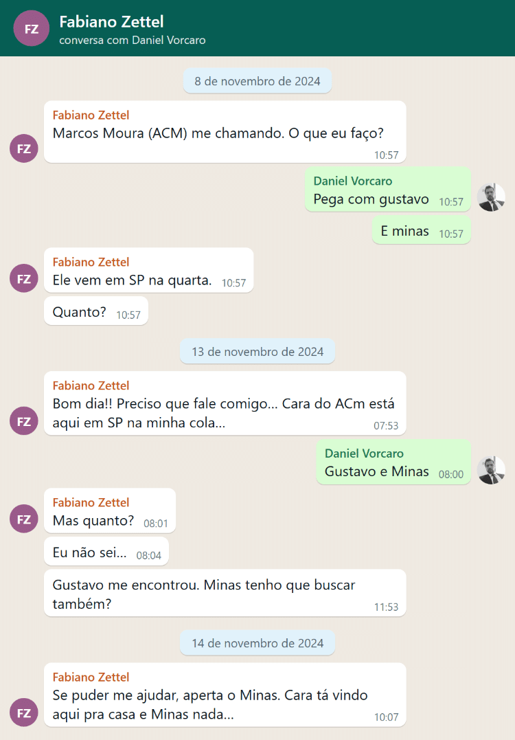 Cunhado de Vorcaro cita cobrança de 'cara do ACM'