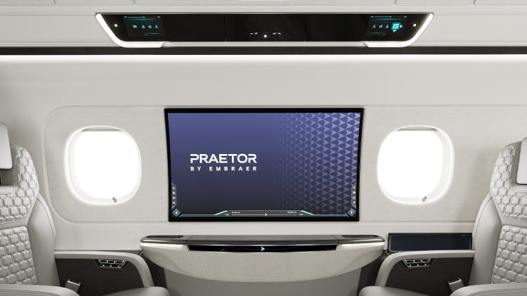 Smart Window dos jatos Praetor 500E e 600E, nova versão do avião da família Praetor, da brasileira Embraer