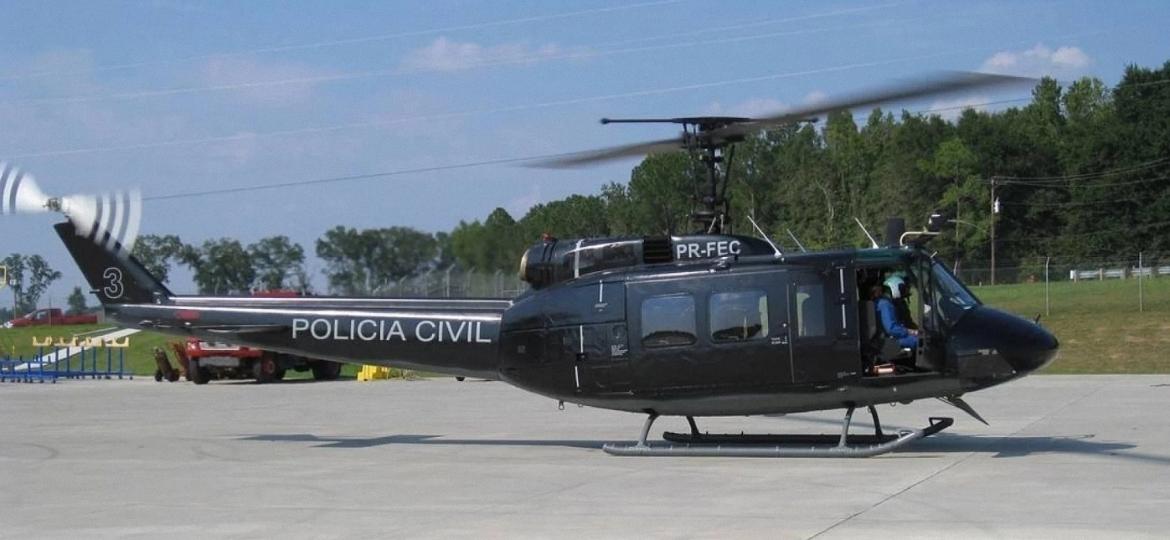 Helicóptero Huey da Polícia Civil do RJ; exemplar esteve na Guerra do Vietnã - Divulgação
