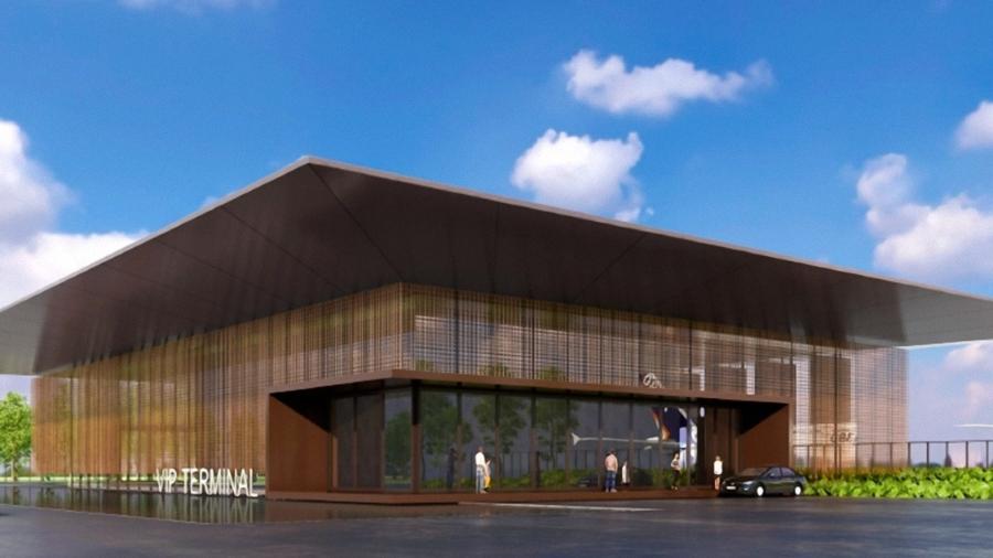 Projeto de terminal VIP no aeroporto de Guarulhos, que deve ser inaugurado no final de 2023 - Divulgação