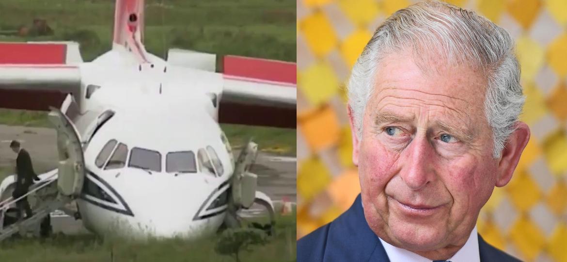 Acidente de avião causado pelo rei Charles 3º em 1994, quando ainda era príncipe - Reprodução/Channel 5 e Getty Images
