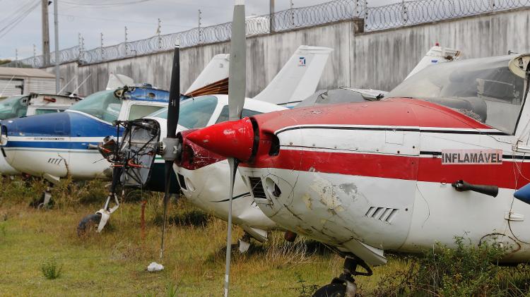 Aviões apreendidos pela PF em operação contra o garimpo ilegal em terra indígena yanomami