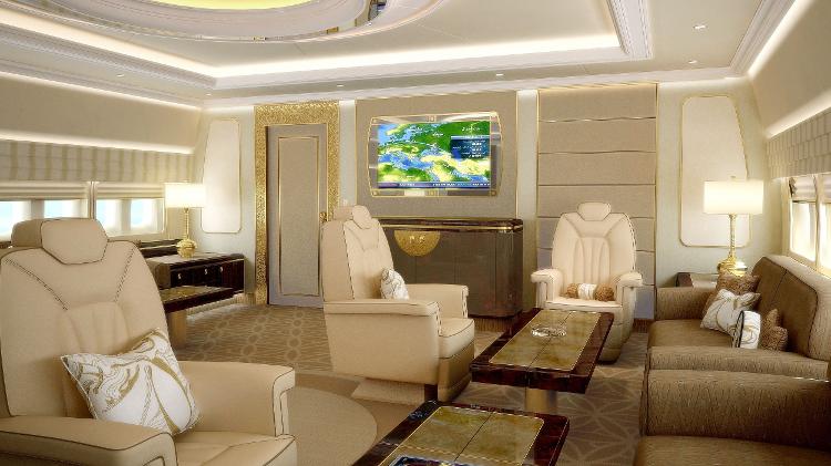 Conceito do interior de um Boeing 747-8 VIP Conceito do interior de um Boeing 747-8 VIP