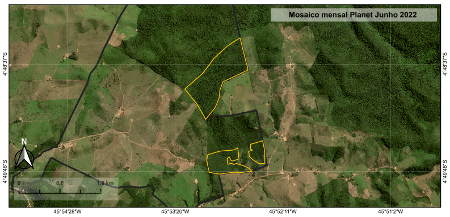Imagem de satélite da fazenda de Pedro Fernandes em 2022 Imagem de satélite da fazenda de Pedro Fernandes em 2022