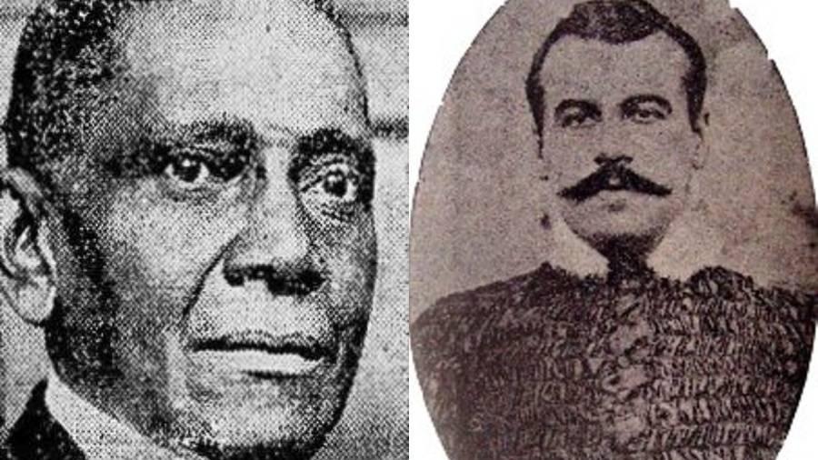 Alcides Bahia (1878-1934) foi parlamentar pelo Amazonas, poeta, fundador da Academia Amazonense de Letras e jornalista. Homem negro (à esq.) ele é lembrado equivocadamente pelo Jornal do Commercio, periódico que ele dirigiu, como um homem branco de bigode (à dir.) - Reprodução/"A Noite" e "Jornal do Commercio"