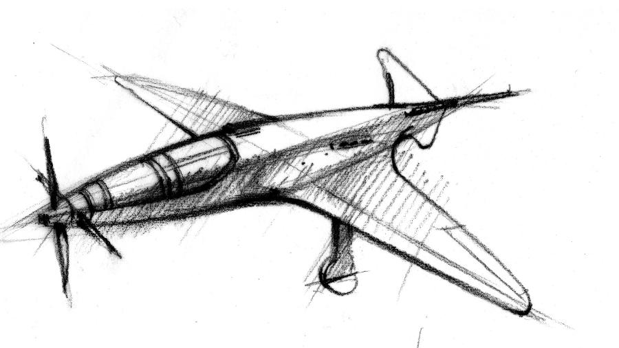 Esboços do Bugatti Model 100, avião projetado pelo italiano Ettore Bugatti que chegou a ser construído, mas não voou devido à invasão da França pelos alemães Esboços do Bugatti Model 100, avião projetado pelo italiano Ettore Bugatti que chegou a ser construído, mas não voou devido à invasão da França pelos alemães