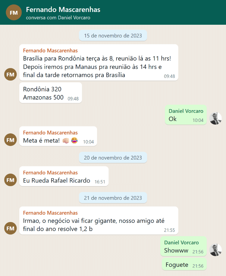 Mensagens descrevem viagem de Antonio Rueda pelo Master