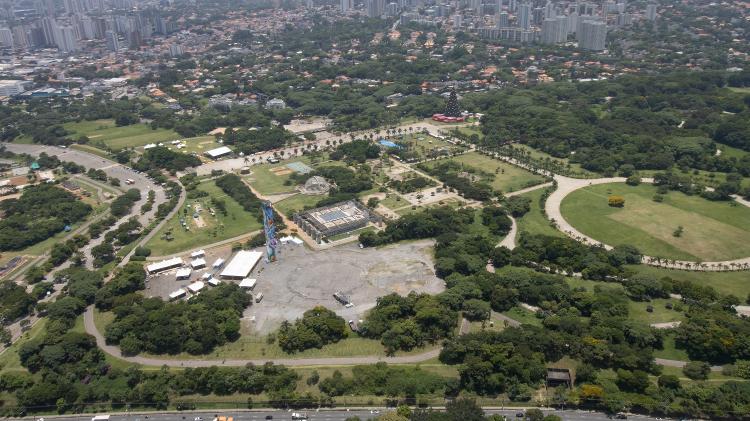 Parque Villa-Lobos, em São Paulo: Vista a partir de voo em helicóptero da Revo