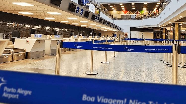 Saguão do aeroporto Salgado Filho, em Porto Alegre: Local foi afetado por enchentes no começo do ano e precisou ser fechado