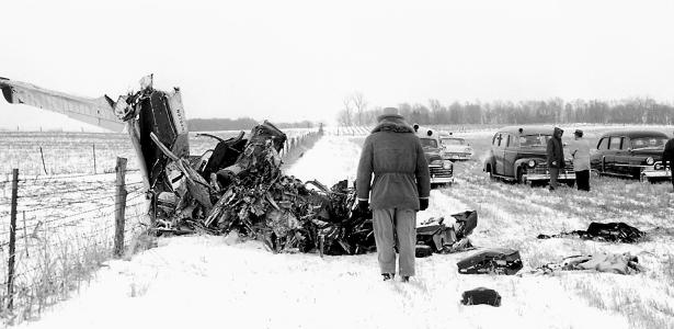 Destroços do avião que levava Buddy Holly, Ritchie Valens e The Big Bopper