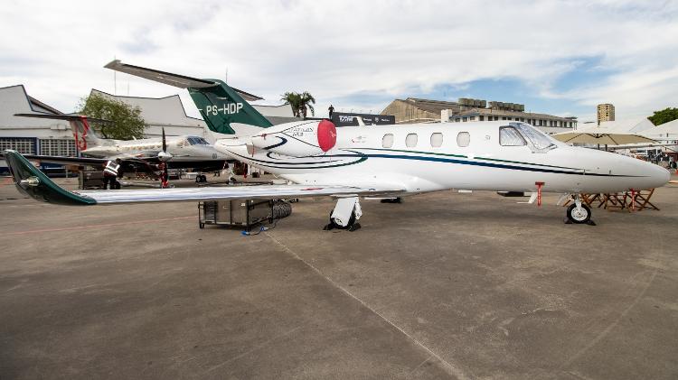 Jato executivo Cessna Citation M2 em exposição na Labace 2026