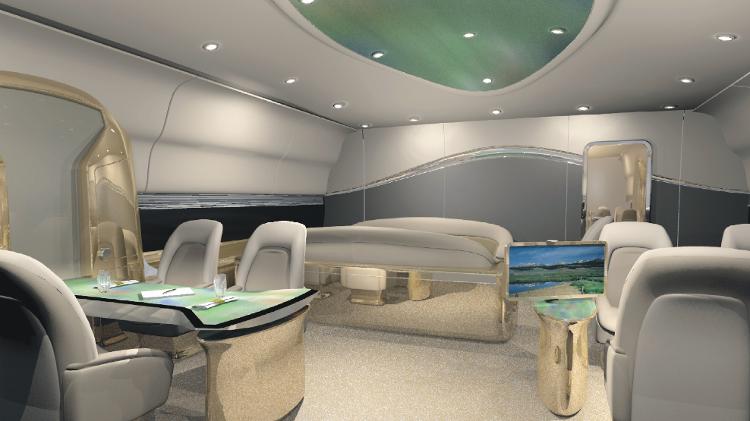 Conceito do interior de um Boeing 747-8 VIP Conceito do interior de um Boeing 747-8 VIP