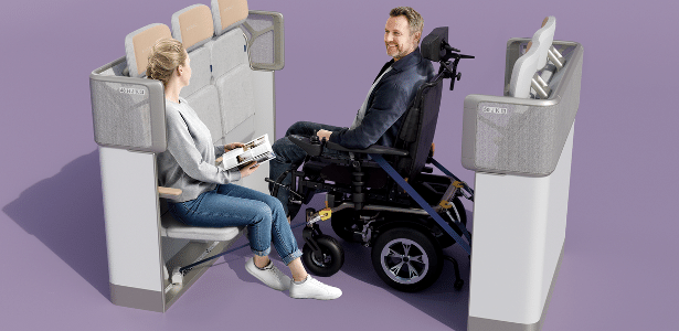 Airbus apresenta cabine que permite voo na própria cadeira de rodas