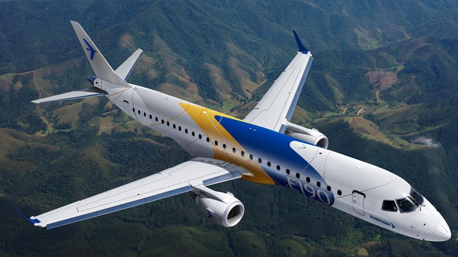 Avião E190 da família de EJets da Embraer