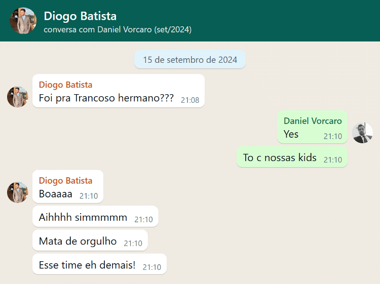 Vorcaro diz a Diogo Batista que 'tá com as nossas kids' em Trancoso