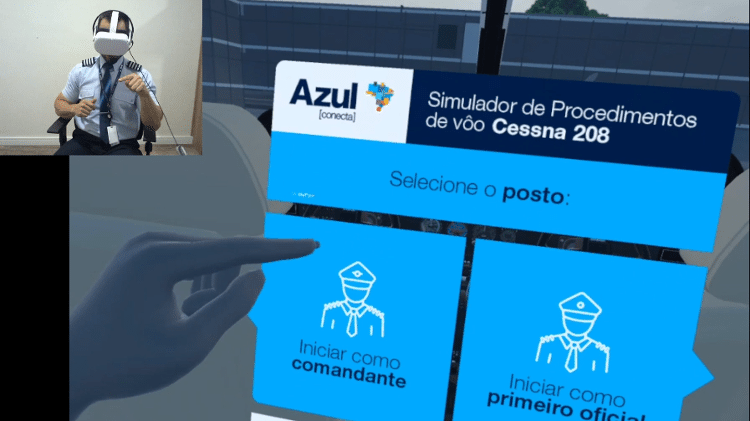 Azul Conecta usa óculos de realidade virtual para auxiliar no treinamento de novos pilotos do Cessna Grand Caravan