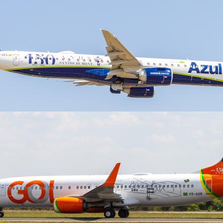 Aviões da Azul e da Gol 