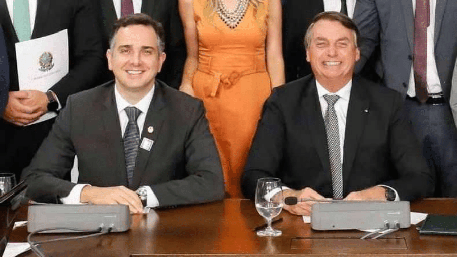 O presidente do Senado, Rodrigo Pacheco, e o presidente da República, Jair Bolsonaro - Twitter/Jair M. Bolsonaro
